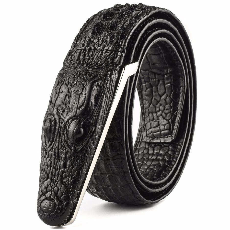 Zwarte krokodil heren riem / luxe krokodillen western cowboy, Kleding | Heren, Riemen en Ceinturen, Verzenden, Nieuw, Zwart, Riem of Ceintuur