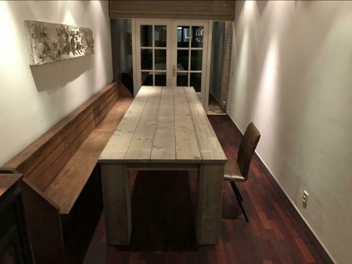 Mooie Steigerhout Tafel Eettafel | 3 meter | RaanWerk, Huis en Inrichting, Overige materialen, Vijf personen of meer, Industrieel