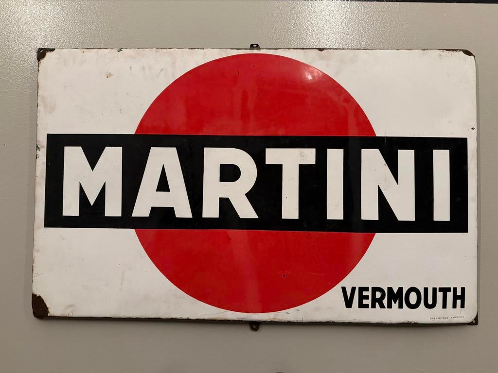 Emaille reclamebord Martini (groot), Verzamelen, Ophalen, Gebruikt, Reclamebord