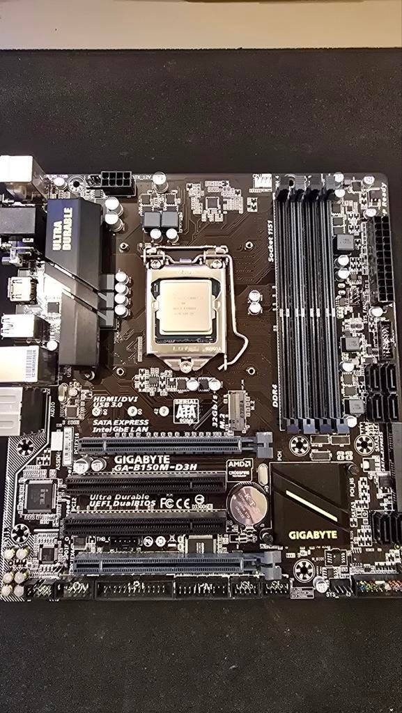 i7 6700 met Gigabyte B150M-D3H, Computers en Software, Moederborden, Ophalen, Gebruikt, LGA 1151, DDR4