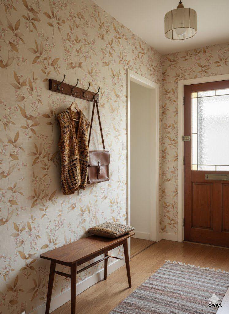 6663 Origineel vintage roze oker bloemen behang swiet, Huis en Inrichting, Stoffering | Behang, Ophalen of Verzenden, 50 tot 75 m²