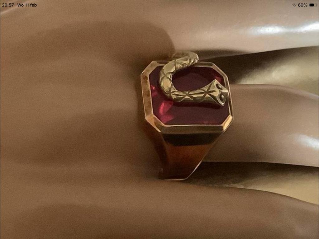 Geweldige vintage gouden ring edelstenen Robijn 14 kar 585, 20 of groter, Verzenden, Heer, Zo goed als nieuw