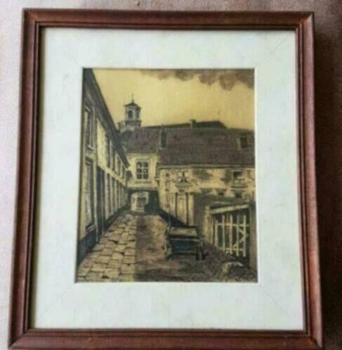tekening A. Grevelt Den Bosch Snijdersplein, Antiek en Kunst, Kunst | Tekeningen en Foto's, Ophalen