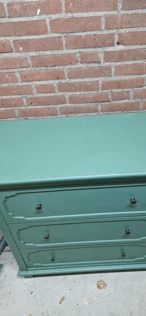 Commode met lades - Groen, Vintage, Zo goed als nieuw, Met lade(s), 25 tot 50 cm