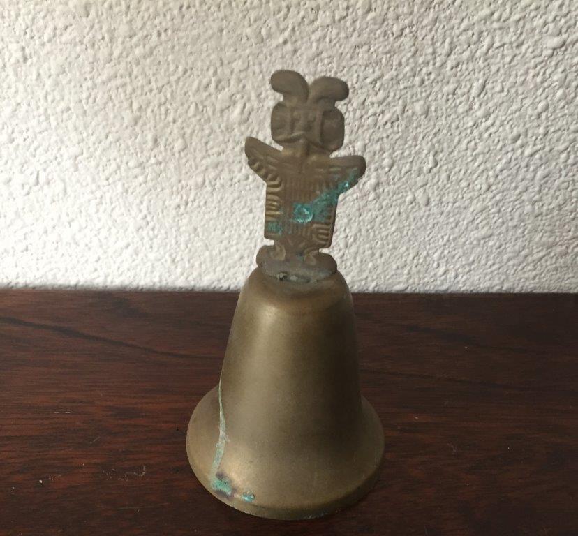 Koperen belletje met totempaal, Antiek en Kunst, Ophalen of Verzenden, Koper