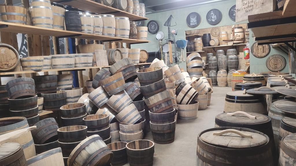 Half wijnvat whisky vat wijnvaten  regenton, Rond, Nieuw, Ophalen of Verzenden, 60 tot 100 cm
