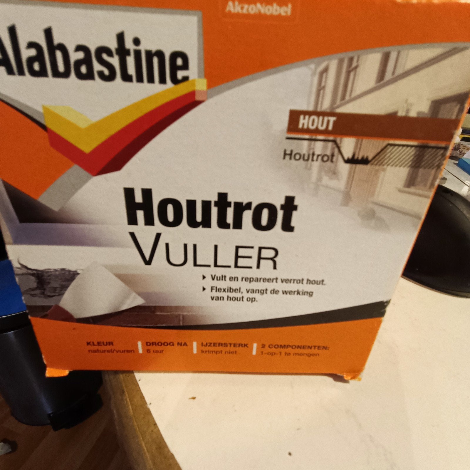 Alabastine 1 kg  Houtrot Vuller, Ophalen of Verzenden, Nieuw, Wit