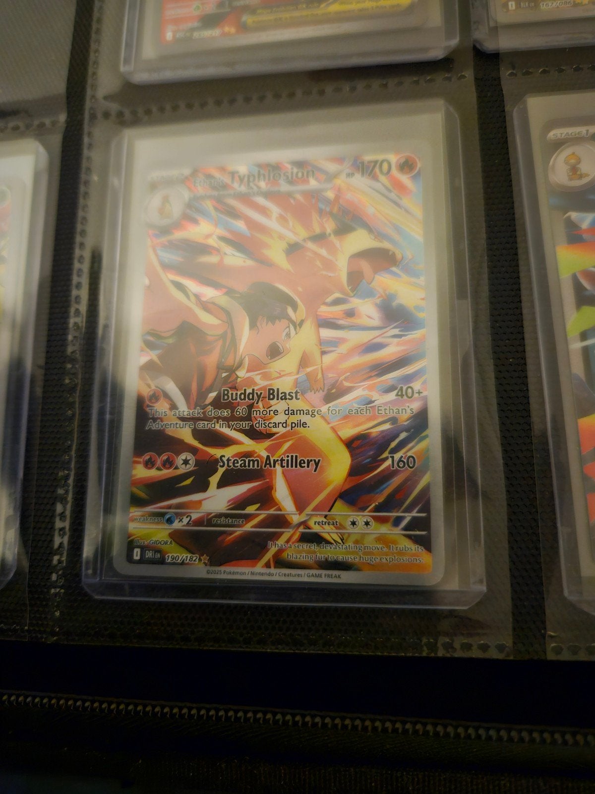 Pokemon Ethan's Typhlosion 190/182 Destined Rivals, Ophalen of Verzenden, Zo goed als nieuw, Losse kaart, Foil
