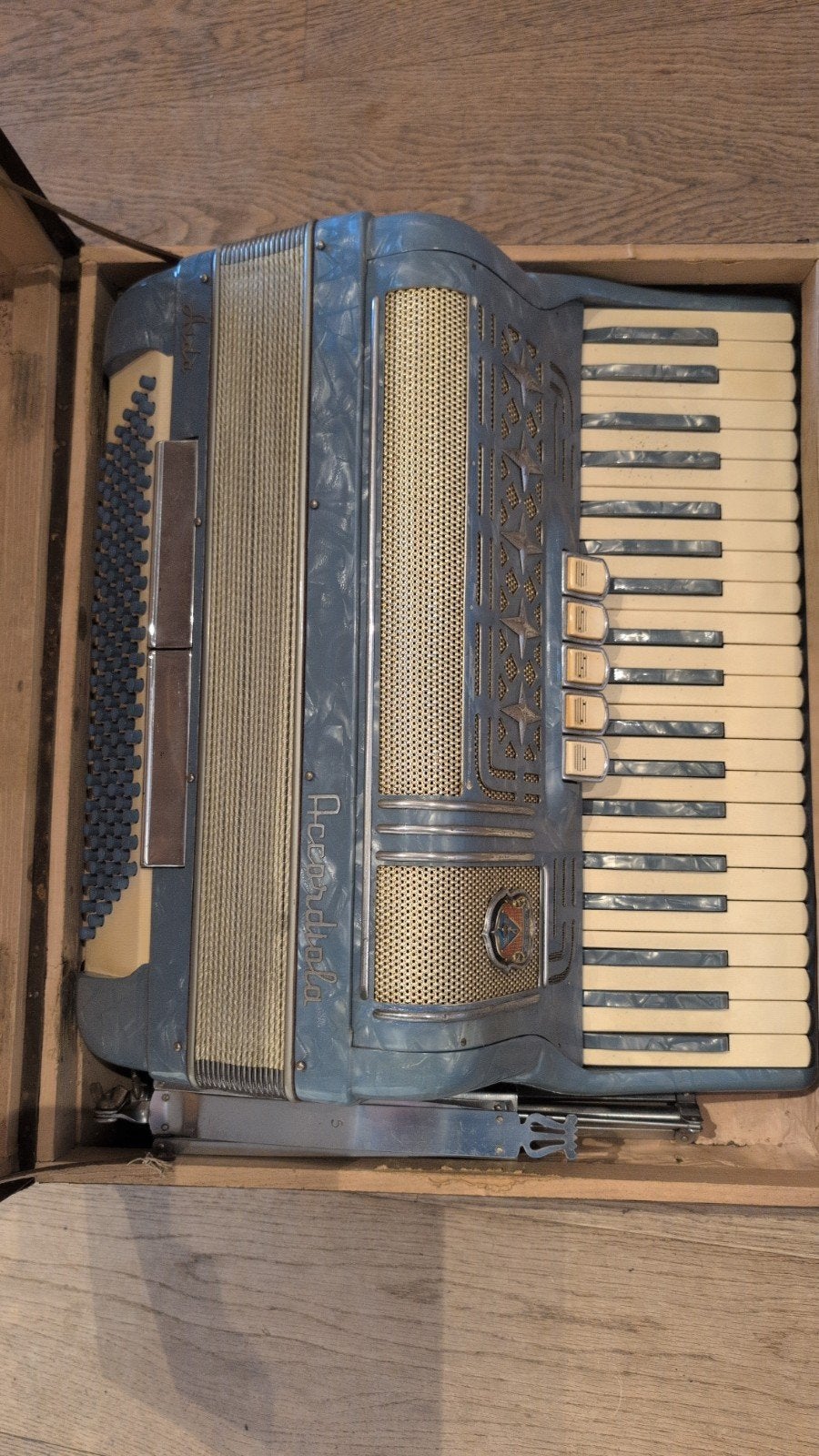 Accordiola Accordeon - Lichtblauw, Muziek en Instrumenten, Ophalen, Gebruikt, Toetsaccordeon, Accordiola