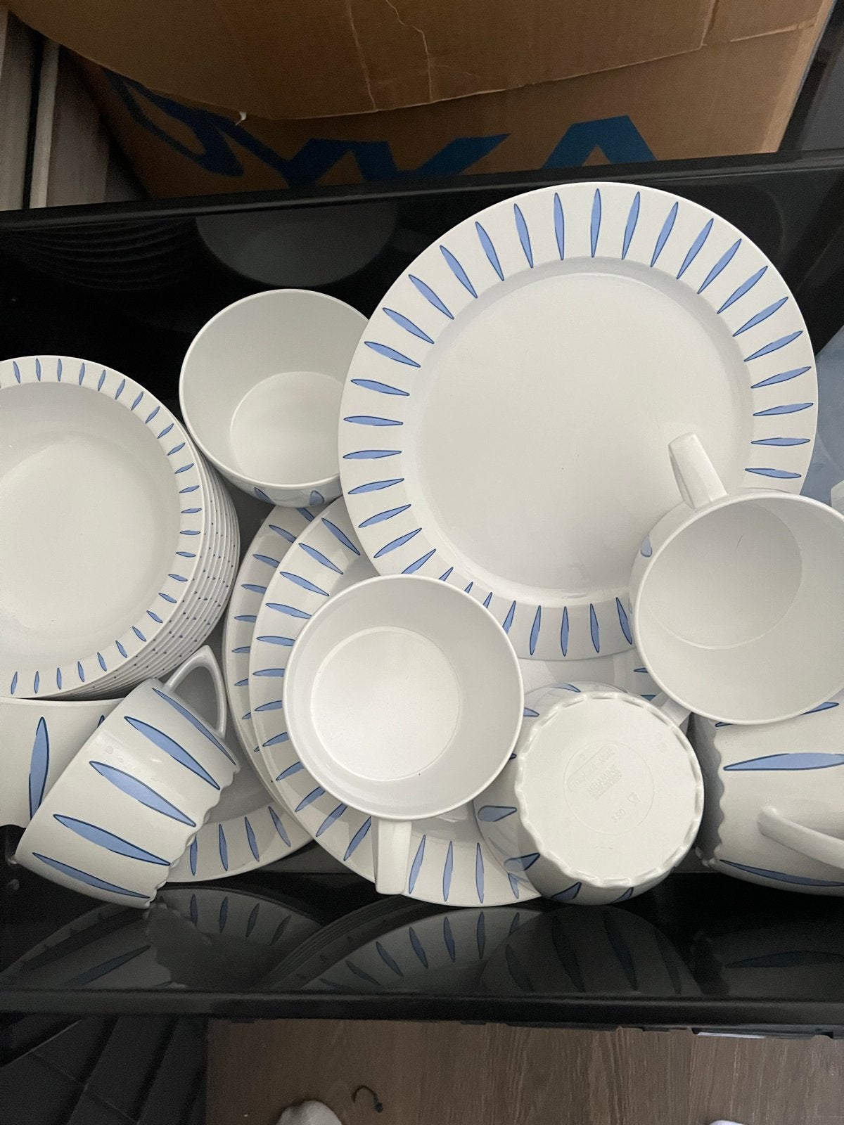 Mepal 8-delig servies: borden, schaaltjes, soepkom, Kunststof, Gebruikt, Mepal, Ophalen of Verzenden