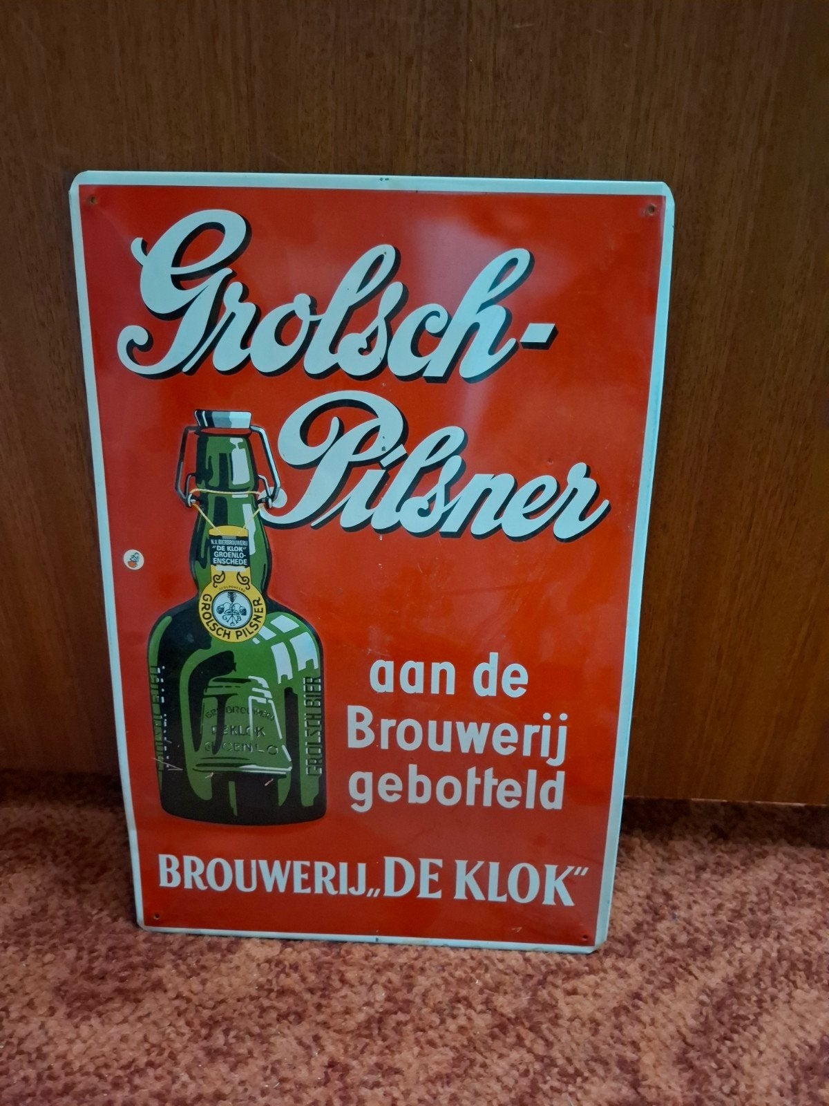 Groldch reclamebord, Ophalen of Verzenden, Gebruikt, Reclamebord, Plaat of Schild, Grolsch