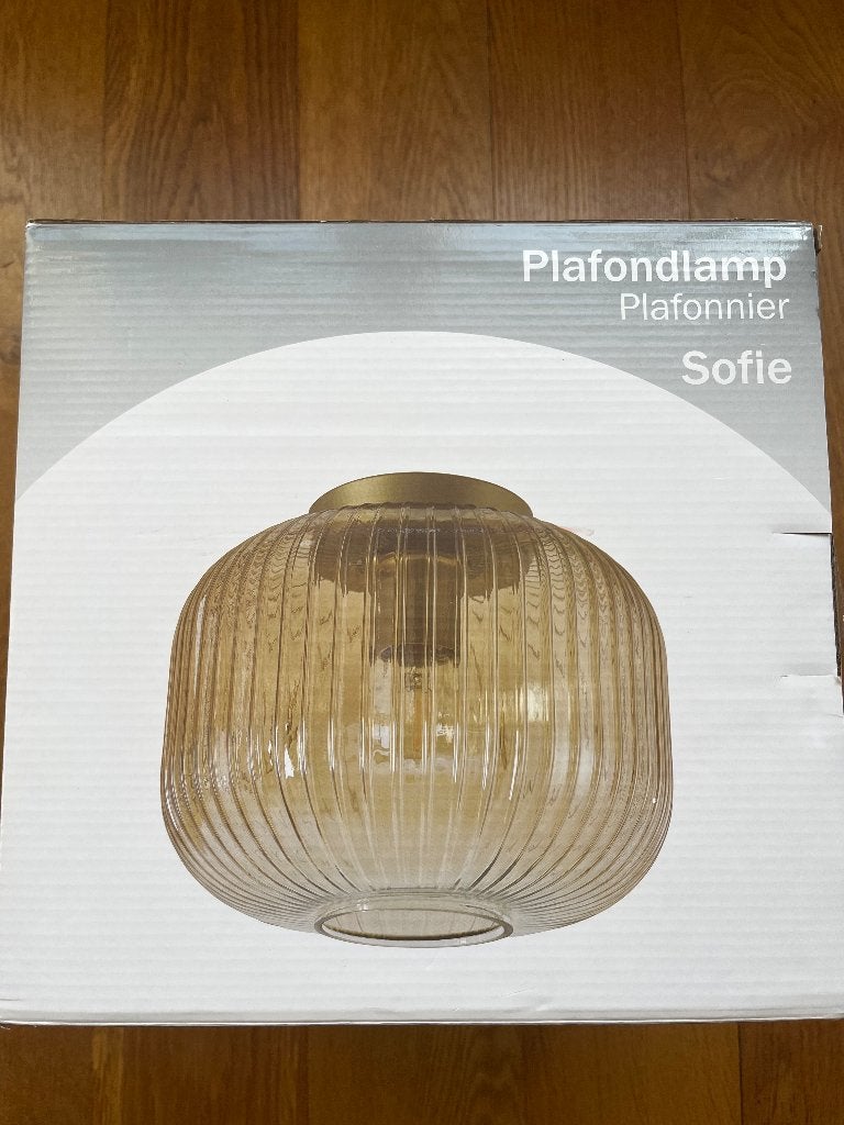Gamma lamp Sofie amberkleurig, Ophalen, 25 cm, Nieuw, E27 (groot)