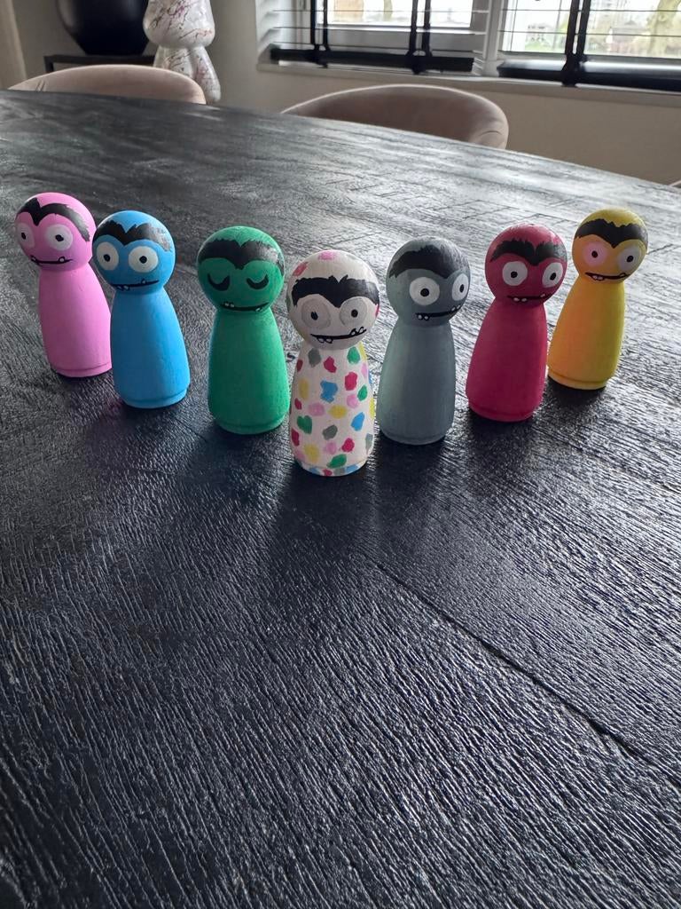 Kleurenmonster pegdoll poppetjes, Ophalen of Verzenden, Gebruikt, Knutselen