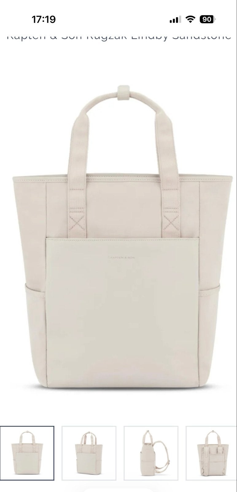 Kapten & Son Rugzak Lindby Sandstone - Stijlvol & Vegan, Ophalen of Verzenden, Nieuw, 25 tot 40 cm, Overige merken
