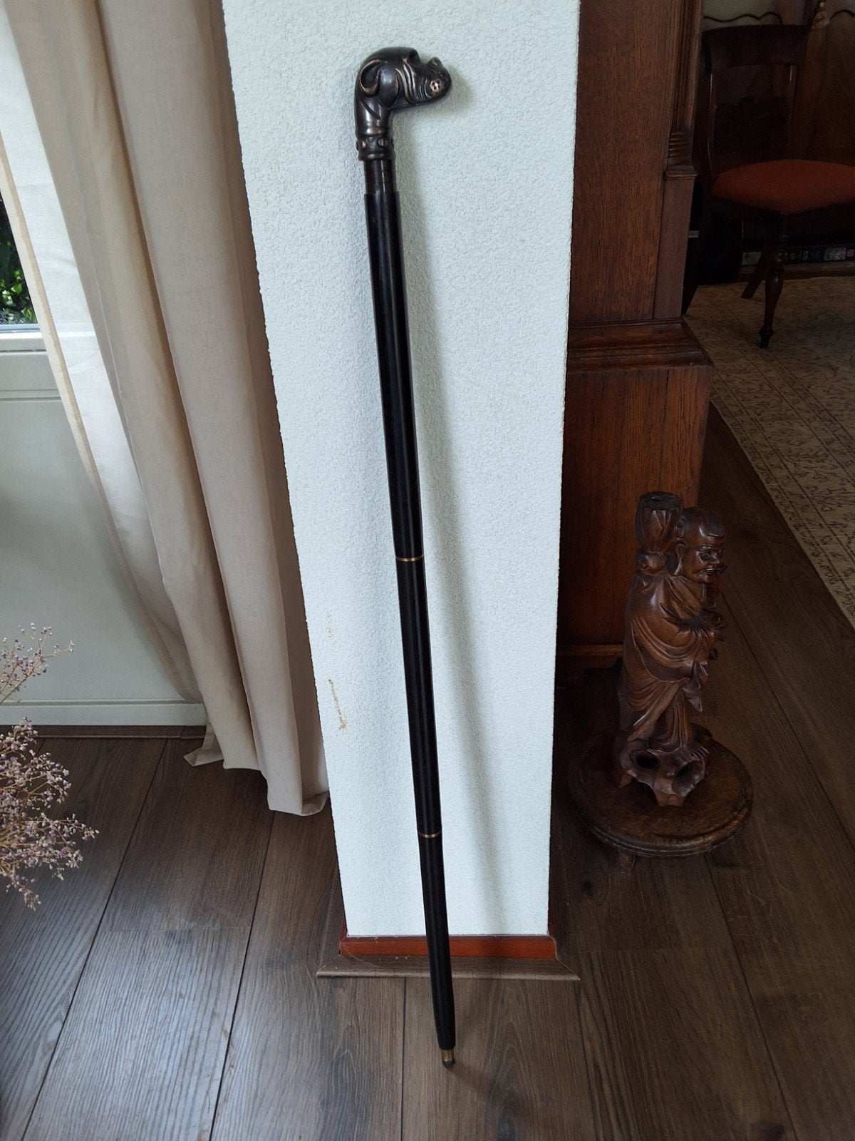 Wandelstok met hondenkop, Ophalen of Verzenden, Zo goed als nieuw