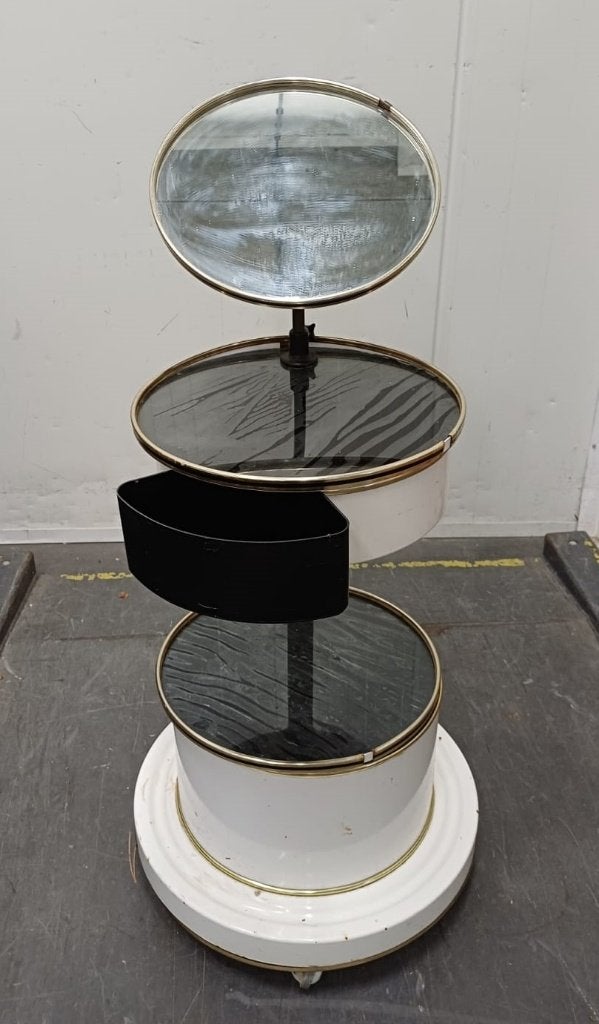 Vintage Make-up tafel / kapperstafel op wielen - 1950-1955, Ophalen