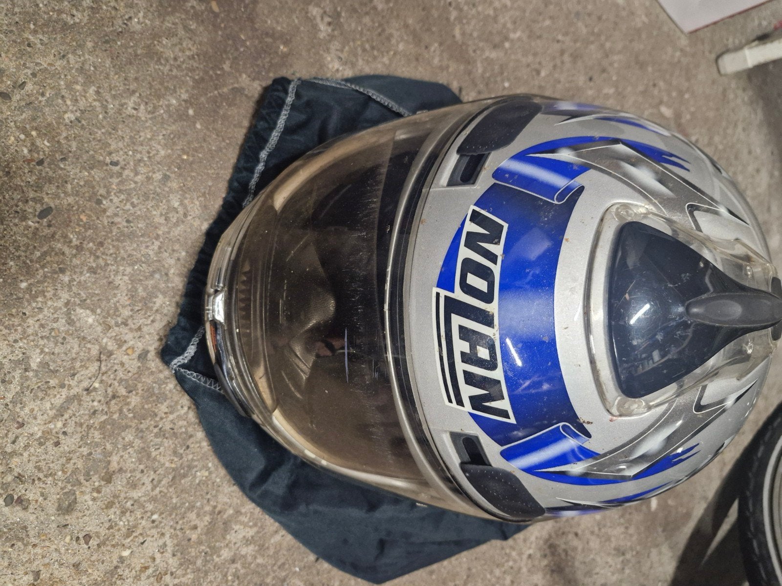 Nolan helm - Zilver/Blauw, Ophalen, Integraalhelm, Tweedehands, Dames