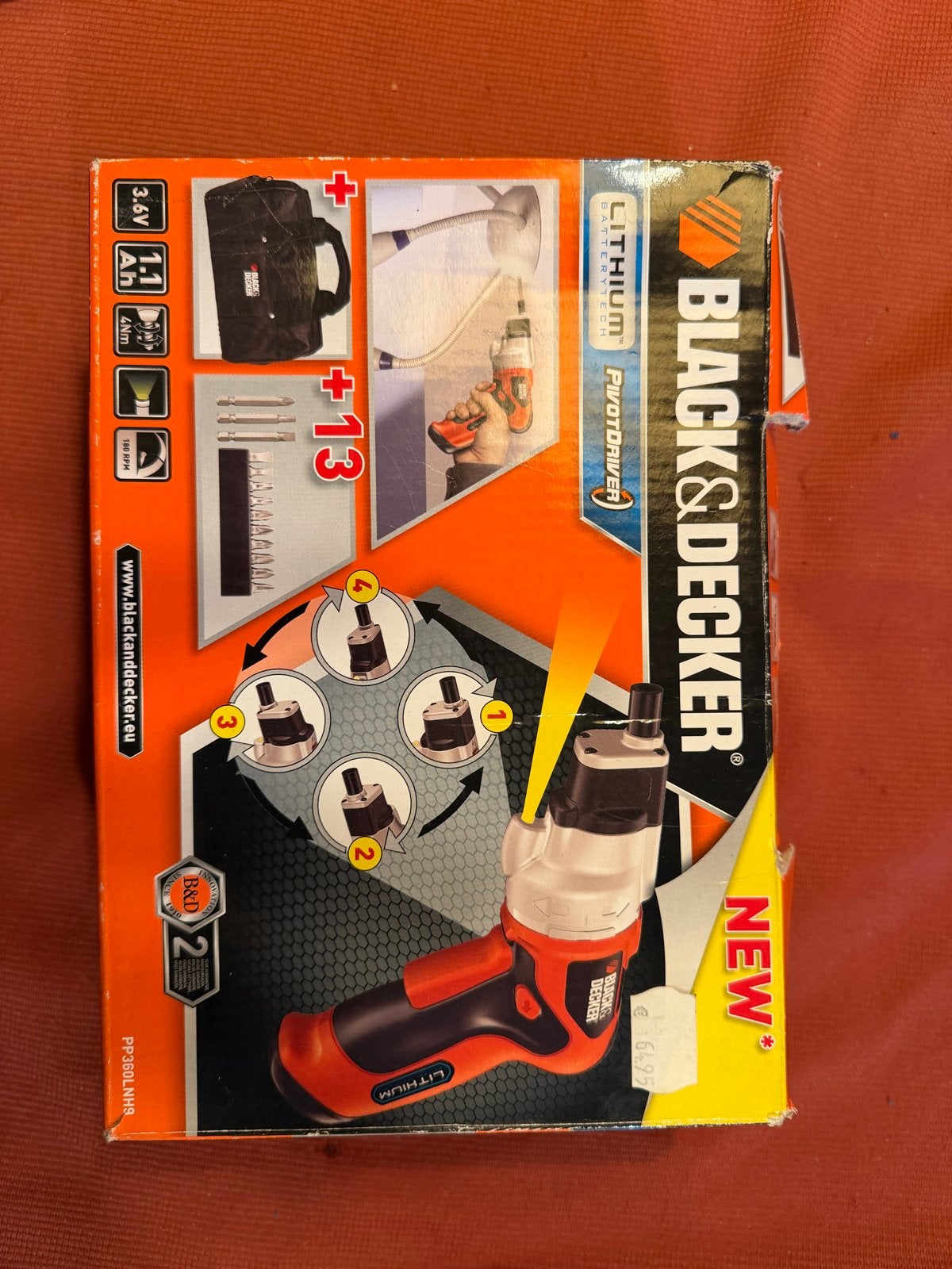 Black & Decker Lithium Pivoting Schroevendraaier met Accesso, Variabele snelheid, Ophalen of Verzenden, Minder dan 400 watt, Zo goed als nieuw