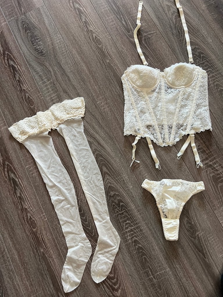 Lingerie maat S, Onbekend, Verzenden, Wit, Setje