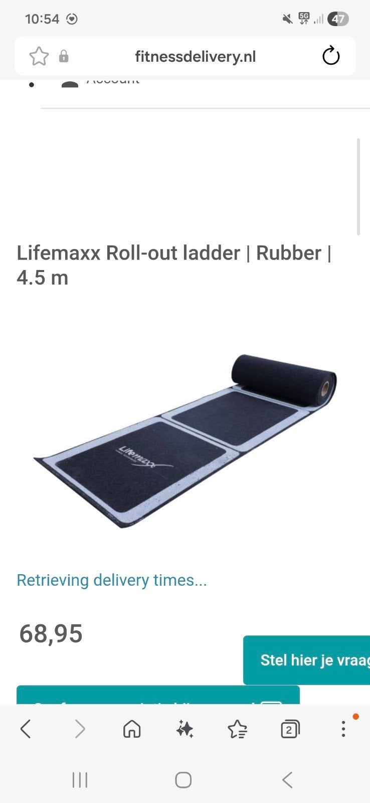 Lifemaxx Roll-out ladder Rubber 4.5 m - Agility Ladder, Ophalen, Nieuw, Benen, Overige typen