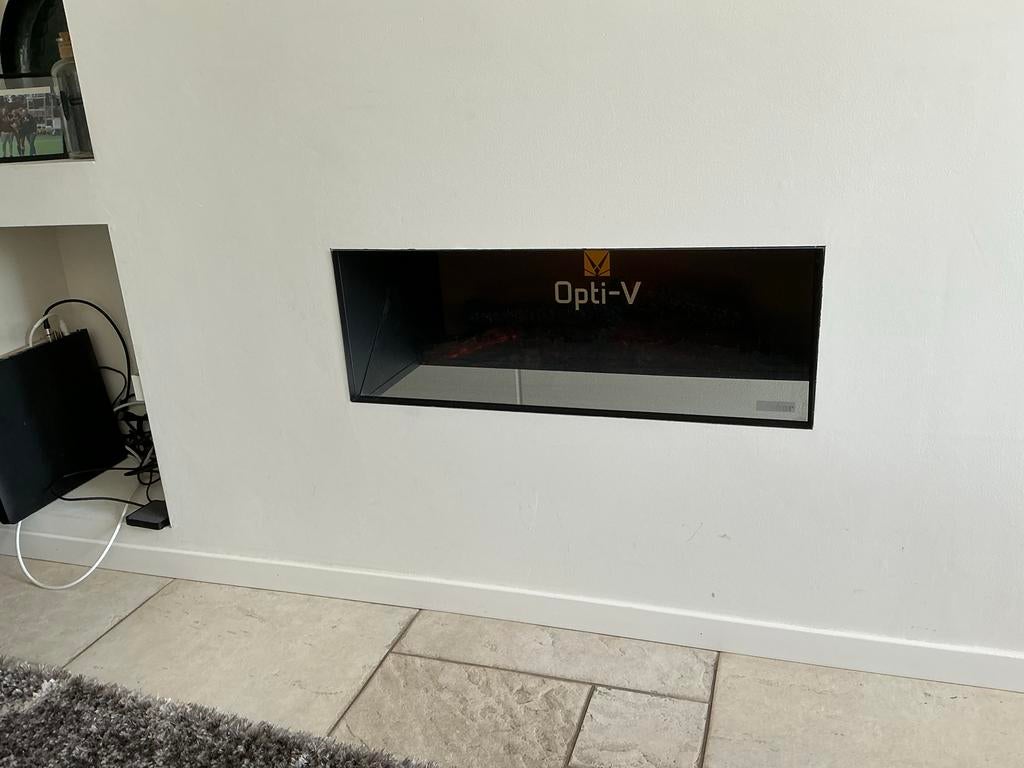 Faber Opti-V elektrische inbouwhaard, Huis en Inrichting, Haarden, Ophalen, Zo goed als nieuw, Inbouwhaard, Elektrische haard