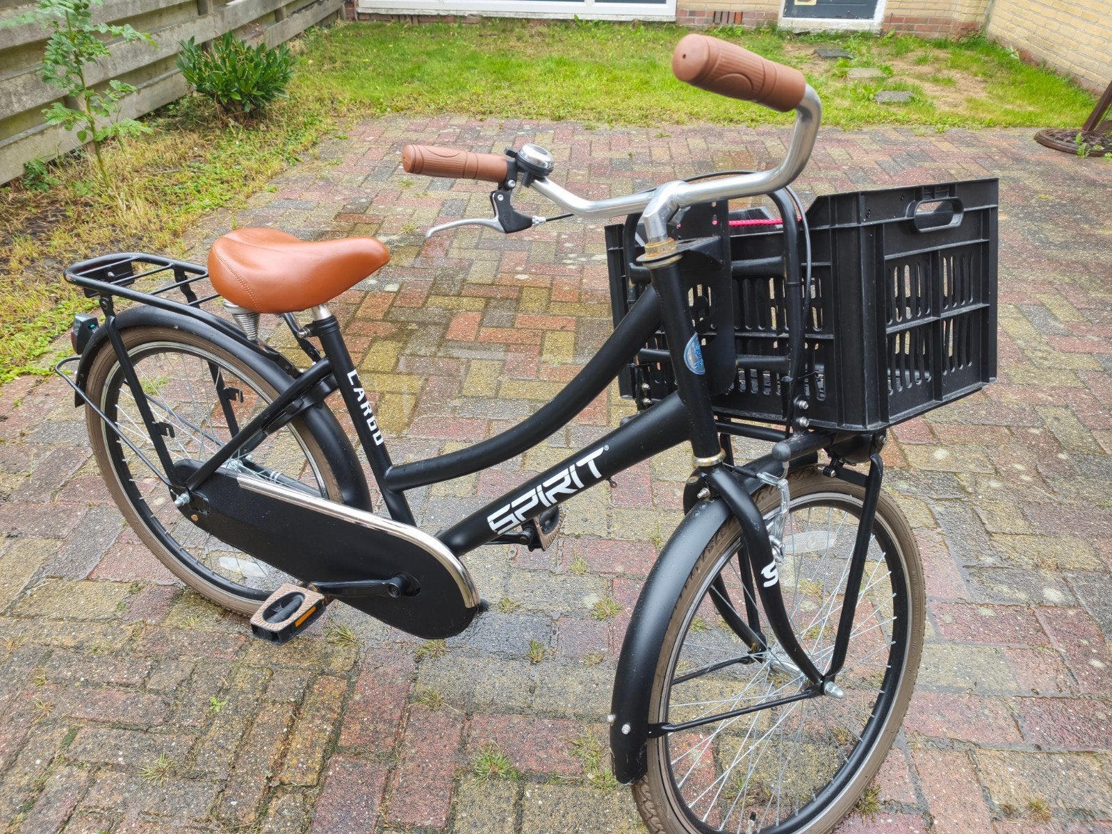 Spirit Largo Damesfiets 24 inch met Voordrager en Mand, Terugtraprem, 50 tot 53 cm, Ophalen, Overige merken