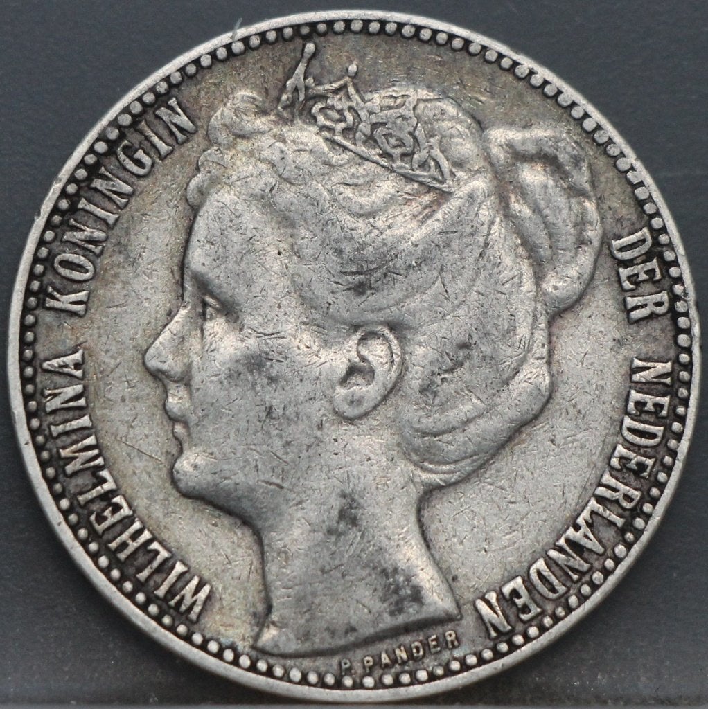 Schaarse 1 gulden 1906 Wilhelmina, Postzegels en Munten, Munten | Nederland, 1 gulden, Zilver, Ophalen of Verzenden, Koningin Wilhelmina