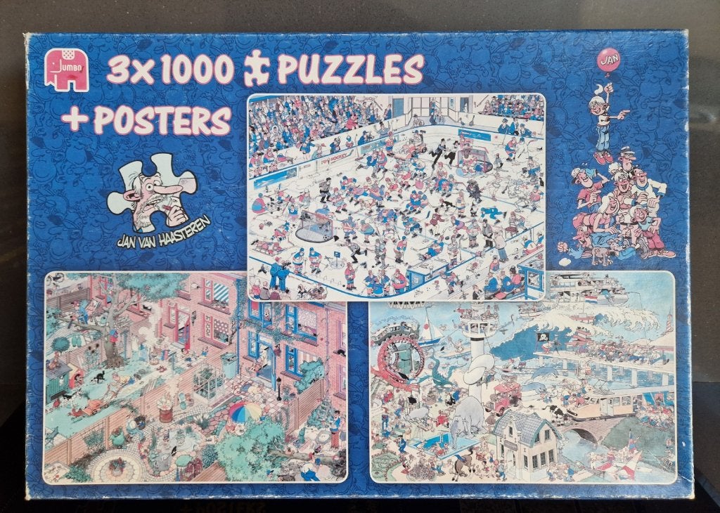 Jan van Haasteren puzzel 3 x 1000 st, Ophalen, 500 t/m 1500 stukjes, Gebruikt, Legpuzzel