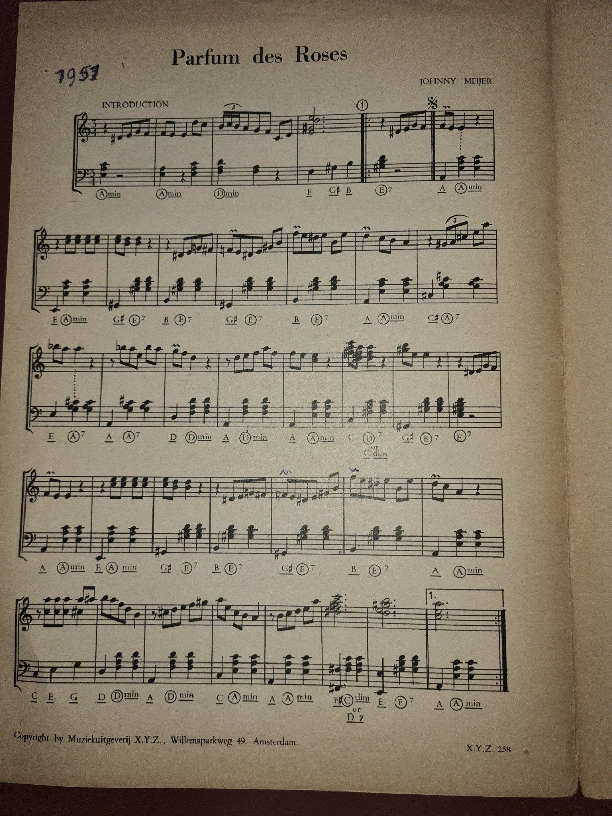 Parfum des Roses - Accordeon-solo - Johnny Meyer (1951), Gebruikt, Ophalen of Verzenden, Artiest of Componist, Populair