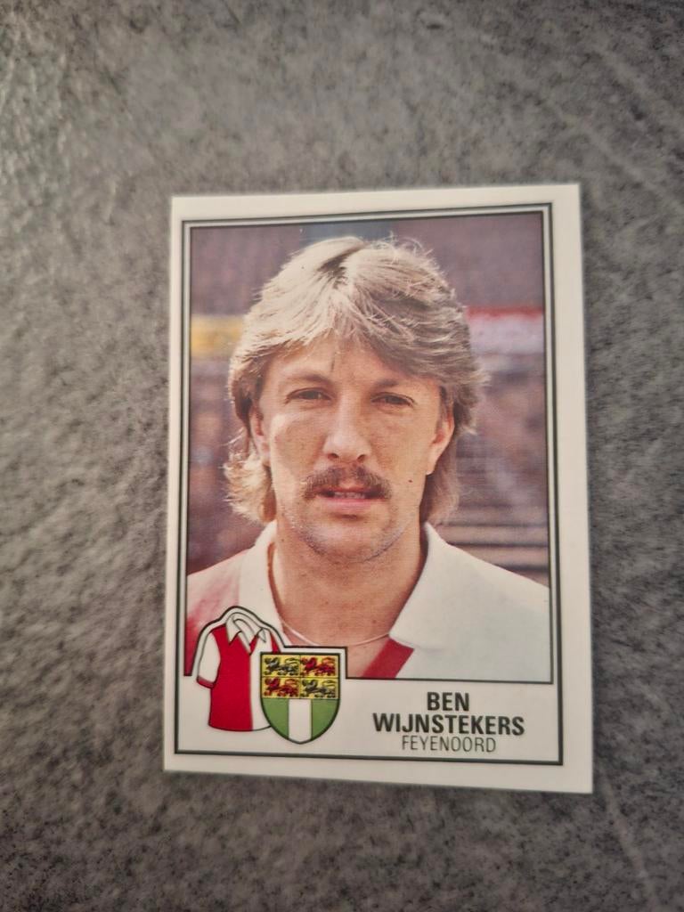 Panini sticker Voetbal 85. Speler Ben Wijnstekers Feyenoord., Verzenden, Zo goed als nieuw, Sticker