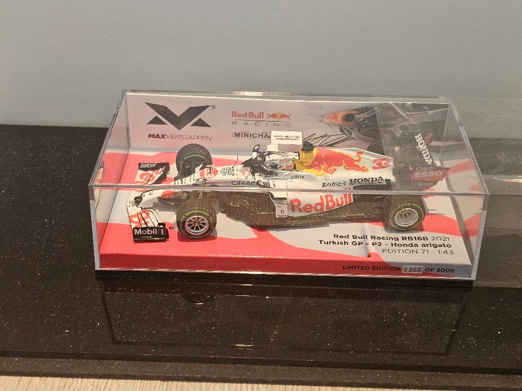 RB16B, Max Verstappen #33, 2nd GP Turkije, Arrigato. <NIEUW>, Ophalen of Verzenden, Nieuw, Auto, MiniChamps