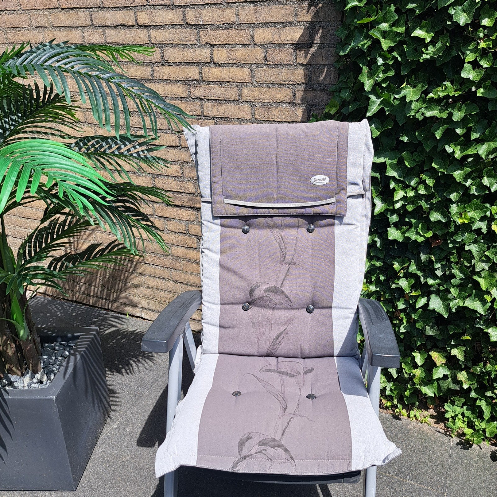 4 Hartman tuinstoelen met bijpassende kussens, Ophalen, Kunststof, Inklapbaar