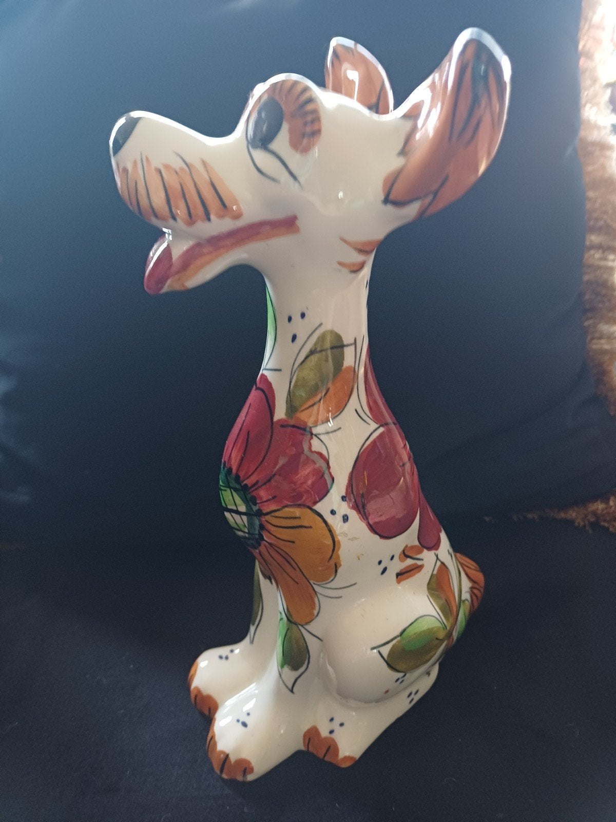 Unieke handgeschilderde Spaanse keramische hond, Antiek en Kunst, Ophalen of Verzenden