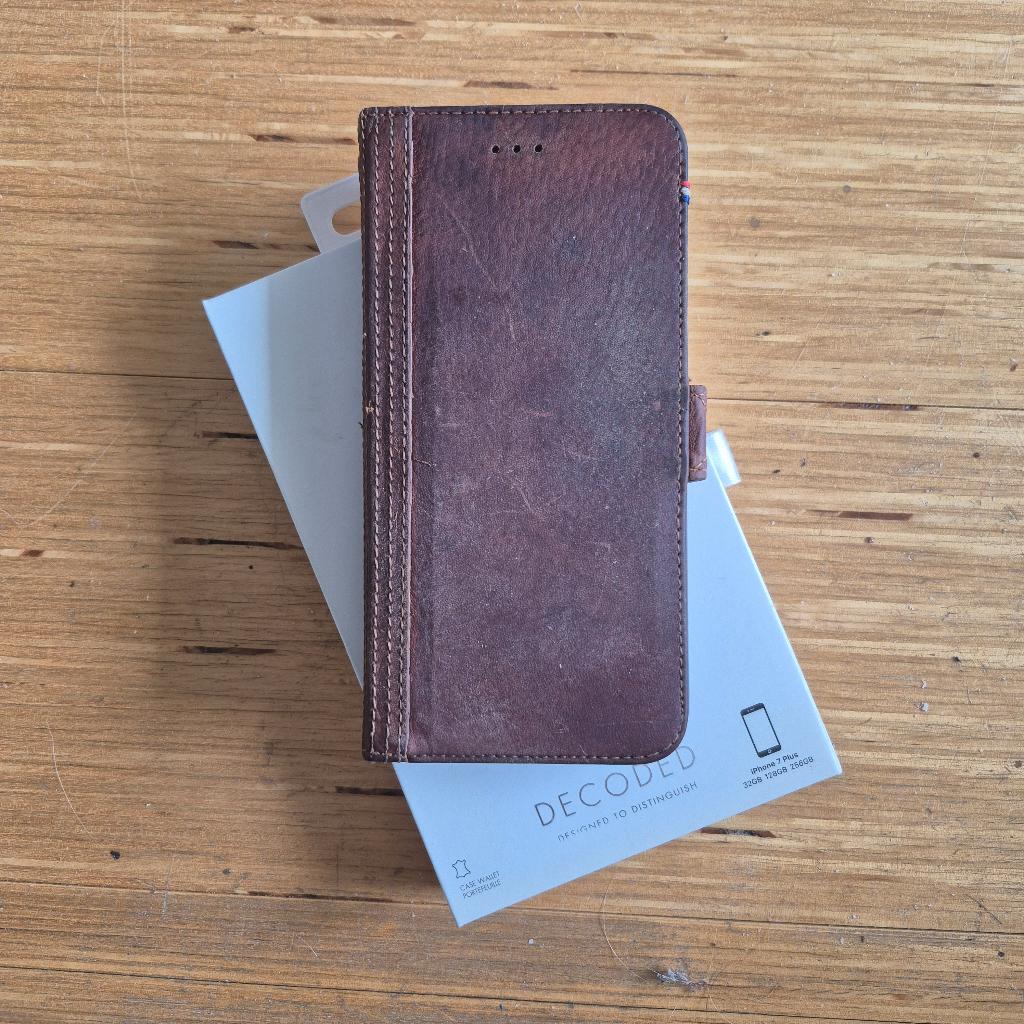 Apple iPhone 7 Plus Decoded Leren Flipcase, Gebruikt, IPhone 7 Plus, Overige merken, Bruin