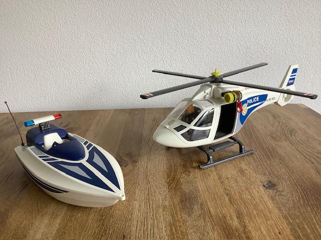 Playmobil City Action Politieboot + helikopter, Ophalen of Verzenden, Zo goed als nieuw