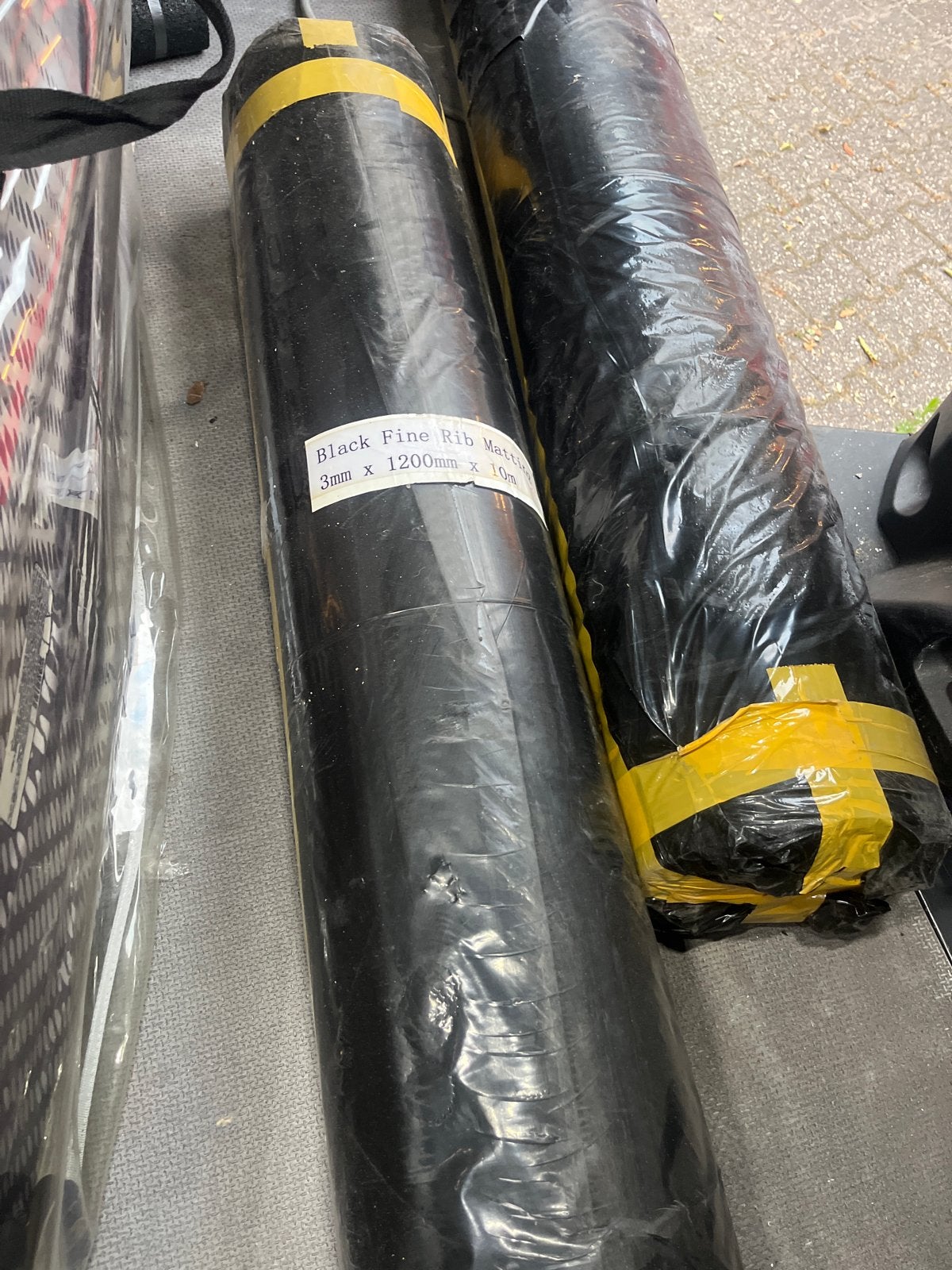 Fijngeribde Rubbermat 2x Zwart - 3mm x 1.2m x 10m, Ophalen, Overige typen, Nieuw, 10 m² of meer