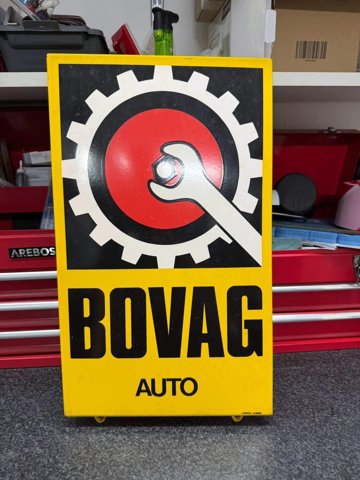 Bovag Auto Langcat emaille bord izgs, Ophalen of Verzenden, Zo goed als nieuw, Reclamebord