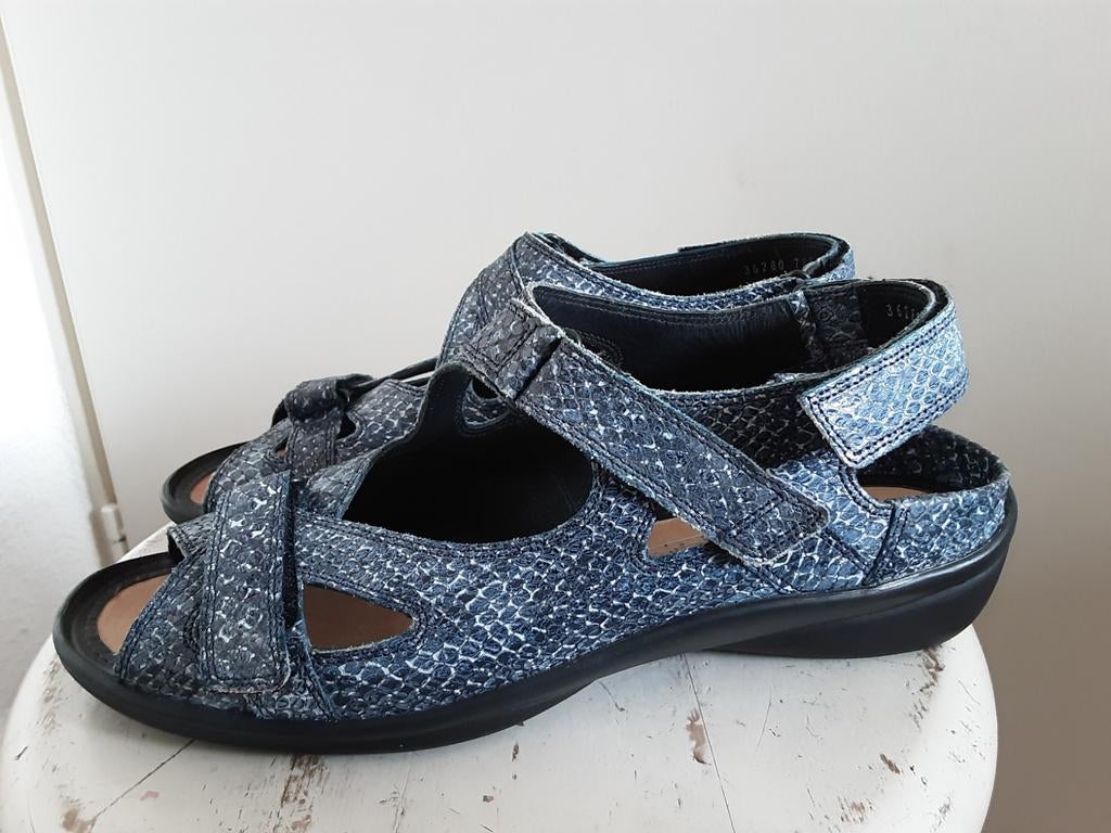DUREA schoenen sandalen maat 7 (40) G blauw, Durea, Blauw, Zo goed als nieuw, Sandalen of Muiltjes