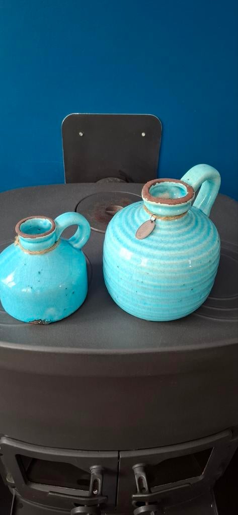 Riverdale Vazen Set - Blauw Keramiek, Huis en Inrichting, Woonaccessoires | Vazen, Ophalen, Gebruikt, Blauw