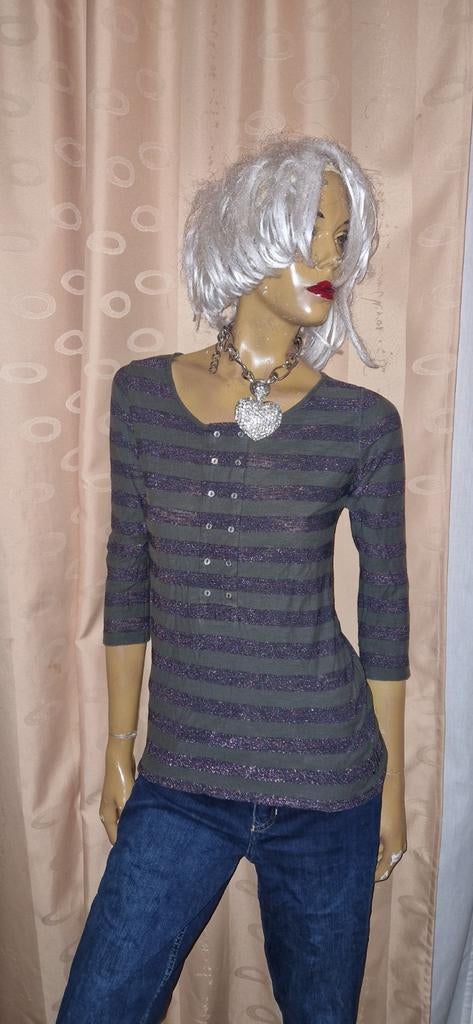 Scotch & Soda gestreepte top met 3/4 mouwen, Scotch & Soda, Ophalen of Verzenden, Zo goed als nieuw, Lange mouw