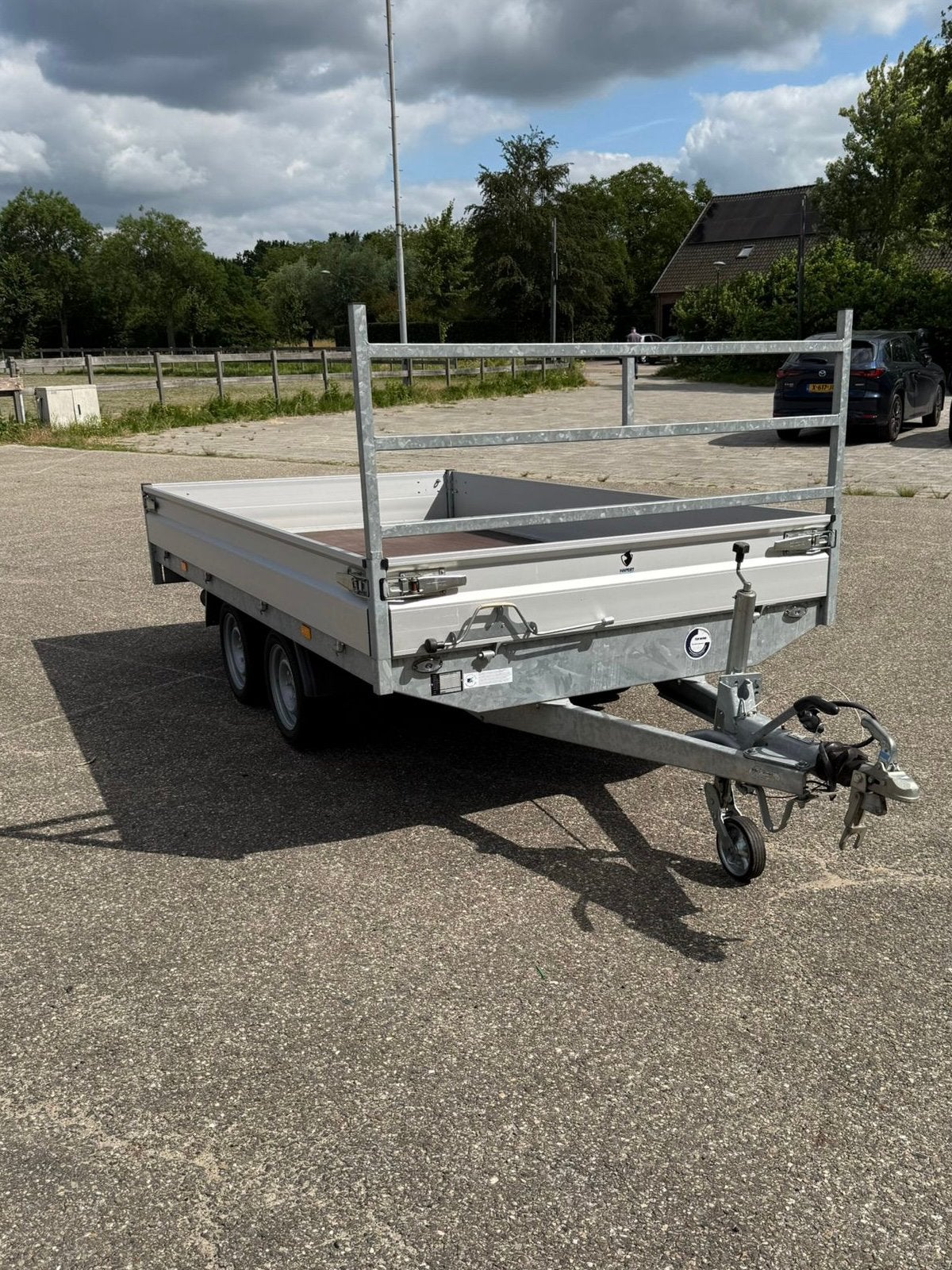 Hapert Plateau Tandemasser met rijplaten L 335 x B 180, Auto diversen, Aanhangers en Bagagewagens, Ophalen, Zo goed als nieuw