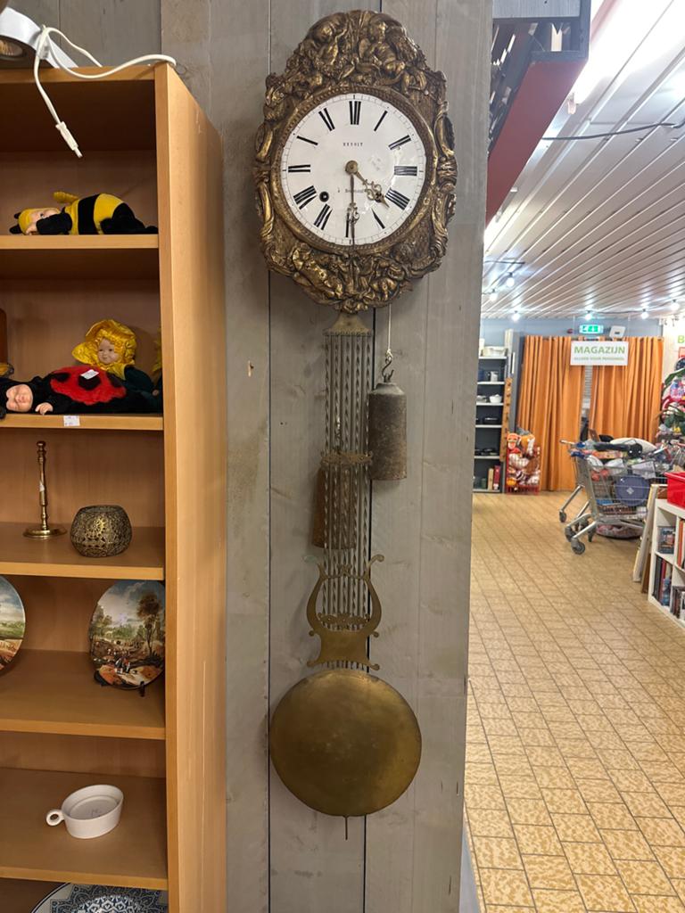 Antieke Franse wandklok met gewichten - Benoit Remont, Antiek en Kunst, Antiek | Klokken, Ophalen