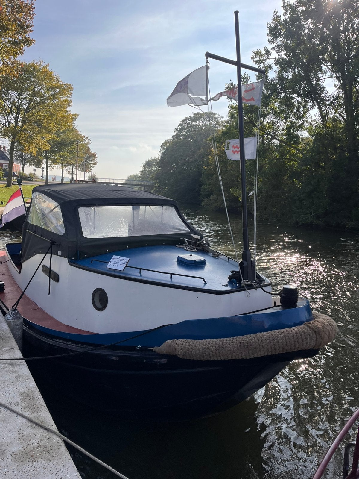 Sleepbootje, opduwer, vlet, Gebruikt, Binnenboordmotor, Diesel, Biminitop