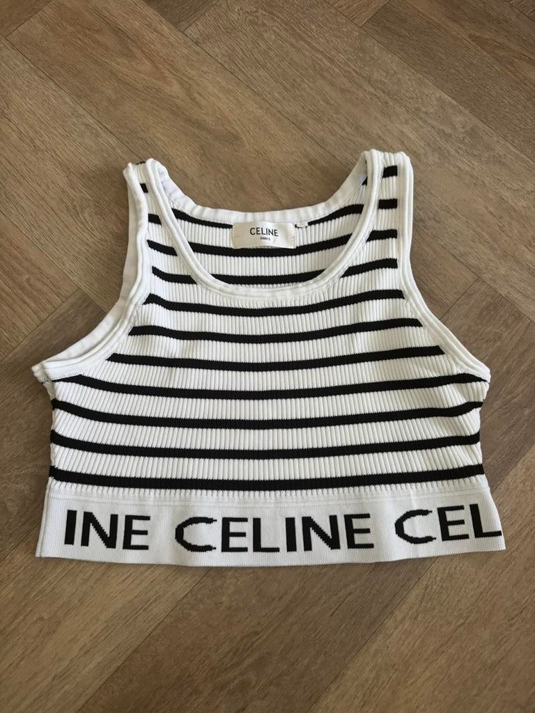 Celine Paris Top Gestreept Wit Zwart S (36), Ophalen of Verzenden, Zo goed als nieuw, Maat 36 (S)