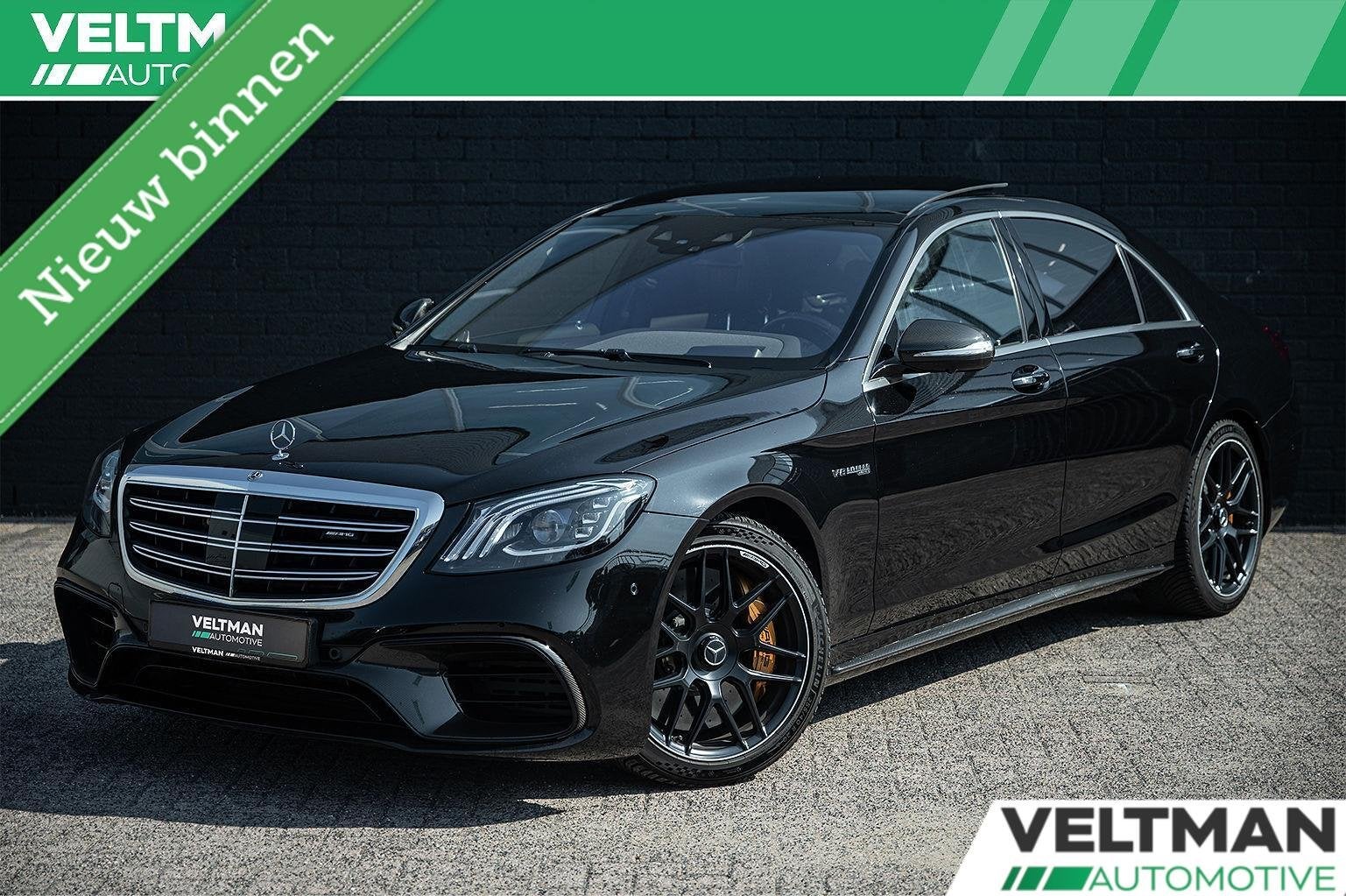 Mercedes S-klasse AMG 63 4Matic+ Lang Premium Plus PANO BURM, Auto's, Gebruikt, Zwart, Leder, 129 €/maand