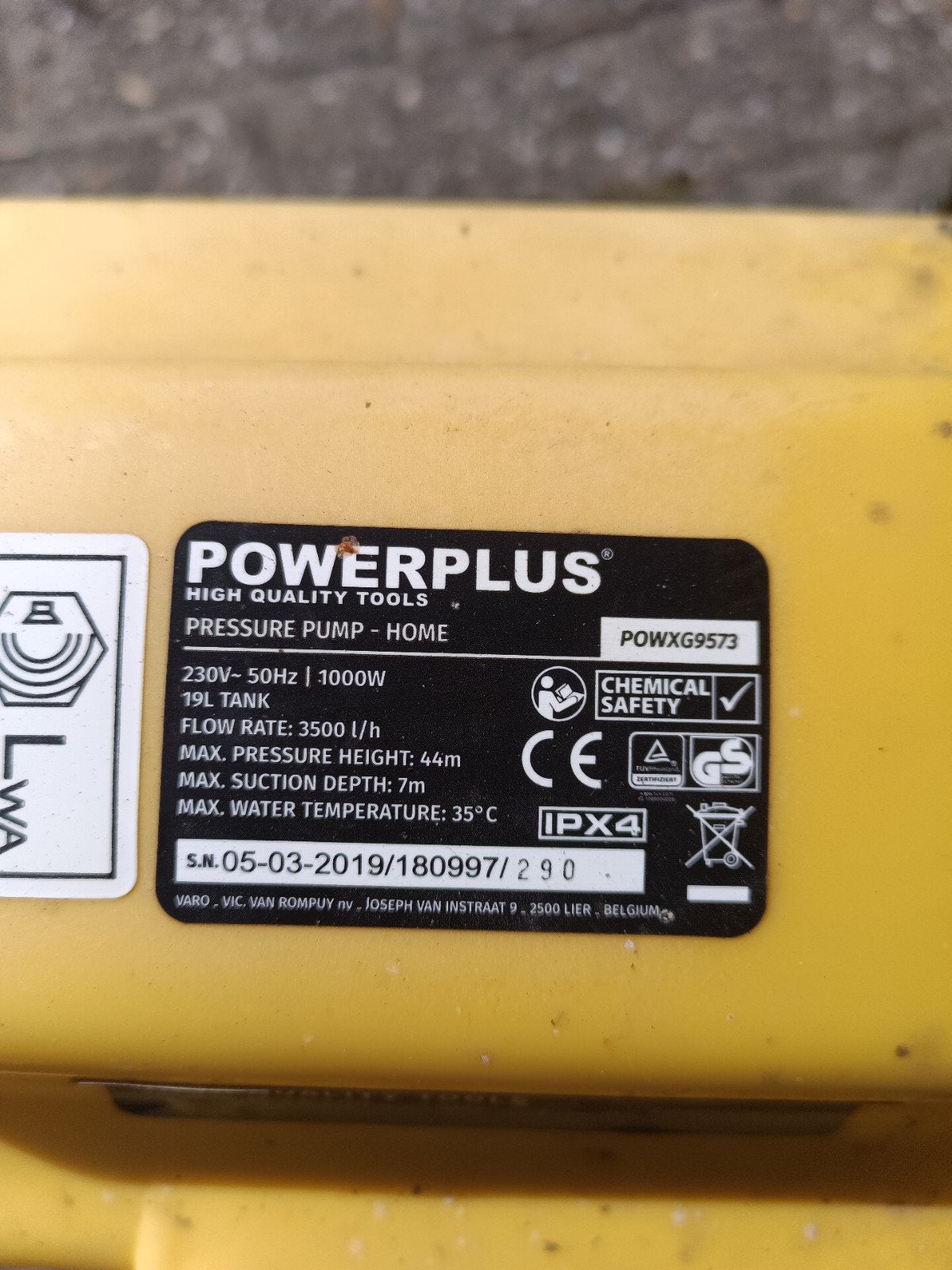 Powerplus hydrofoorpomp (defect als hydrofoor), Ophalen, Gebruikt, Elektrisch, Hydrofoorpomp