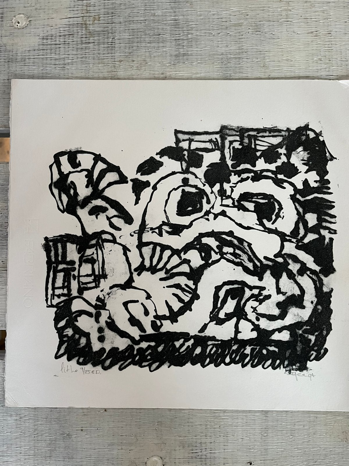 Zwart / Wit litho, Ophalen of Verzenden