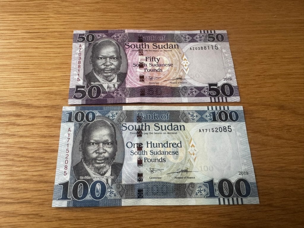 UNC biljetten 50 en 100 Pond Zuid Sudan 2019, Postzegels en Munten, Bankbiljetten | Afrika, Verzenden, Overige landen, Setje