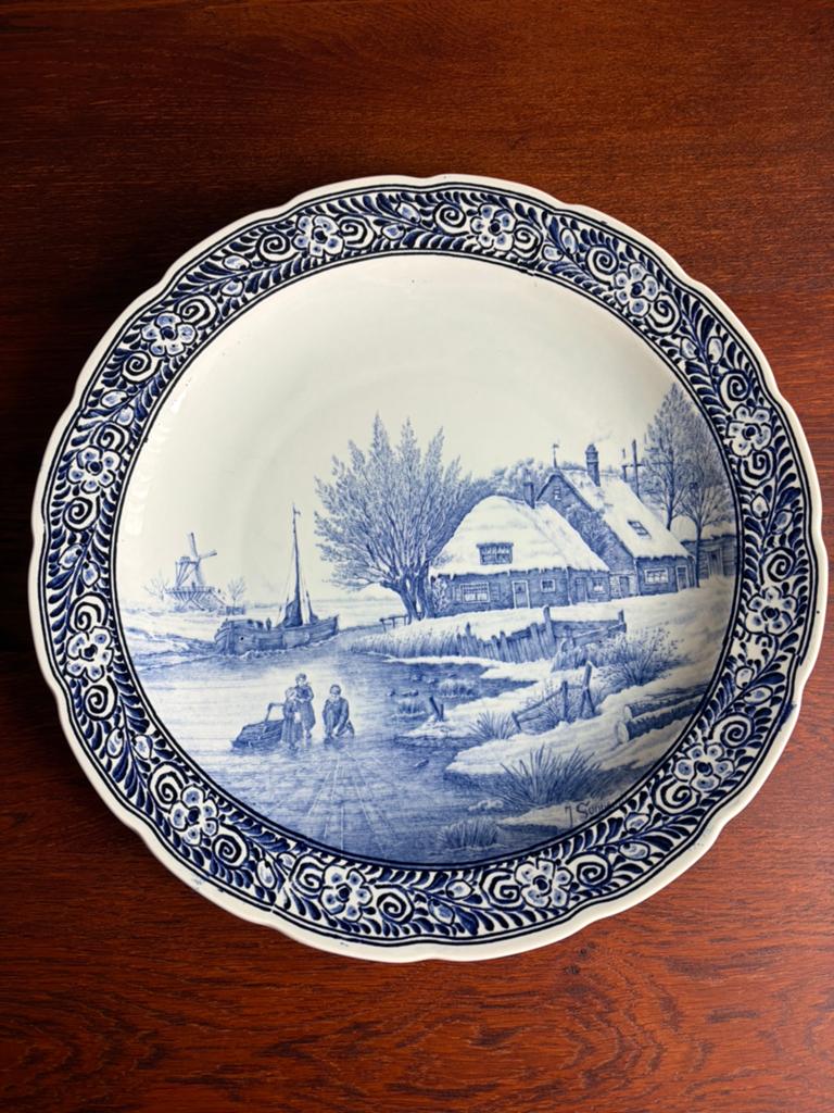 Delfts blauw bord - J Sonneville, Ophalen