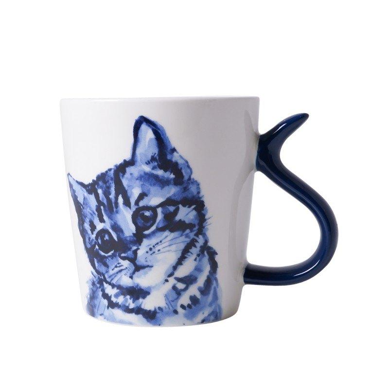 Nieuw, Heinen Delfts Blauw, beker Kat, keramiek, 300 ml., Ophalen of Verzenden, Industrieweg 7, 3881LB Putten, Overige stijlen